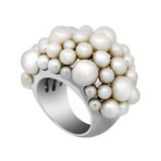 Mimi Milano 18k White Gold White Cultured Pearl Ring // Ring Size: 6.5