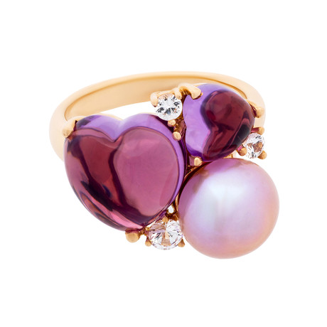 Mimi Milano 18k Rose Gold Multi-Stone Ring IV // Ring Size: 7