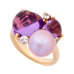 Mimi Milano 18k Rose Gold Multi-Stone Ring IV // Ring Size: 7