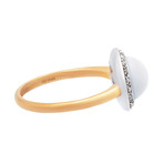 Mimi Milano 18k Two-Tone Gold White Agate + Diamond Ring // Ring Size: 7.75