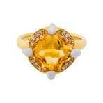 Mimi Milano 18k Two-Tone Gold Diamond + Citrine Ring // Ring Size: 7