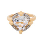 Mimi Milano 18k Two-Tone Gold Diamond + Rock Crystal Ring // Ring Size: 7