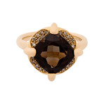 Mimi Milano 18k Two-Tone Gold Cognac Diamond + Smoky Quartz Ring // Ring Size: 7