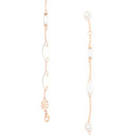 Mimi Milano 18k Rose Gold White Agate Rock Crystal + White Cultured Pearls Necklace