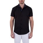 Samir Short Sleeve Button-Up Shirt // Black (M)