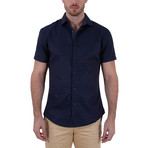 Triston Short-Sleeve Button-Up Shirt // Black (2XL)