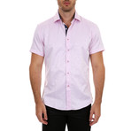 Nash Short Sleeve Button-Up Shirt // Pink (S)