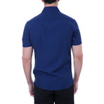 Devyn Short Sleeve Button-Up Shirt // Navy (2XL)