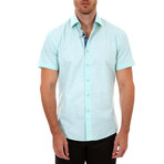 Marlon Short Sleeve Button-Up Shirt // Turquoise (L)