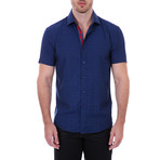 Devyn Short Sleeve Button-Up Shirt // Navy (XS)