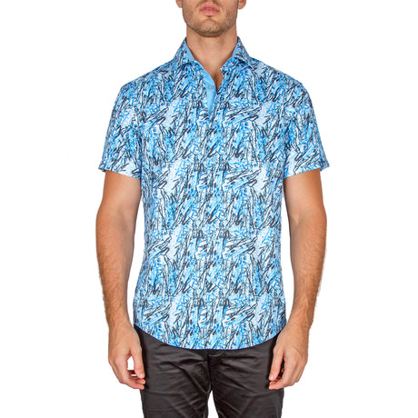 Malachi Short Sleeve Button-Up Shirt // Turquoise (3XL)