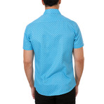 Nasir Short-Sleeve Button-Up Shirt // Blue (L)