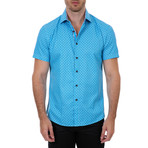 Nasir Short-Sleeve Button-Up Shirt // Blue (XS)