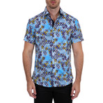 Antonio Short Sleeve Button-Up Shirt // Blue (M)