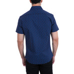 Alvaro Short-Sleeve Button-Up Shirt // Navy (XL)
