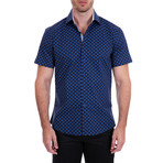Alvaro Short-Sleeve Button-Up Shirt // Navy (XL)