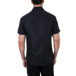 Alvin Short-Sleeve Button-Up Shirt // Black (M)