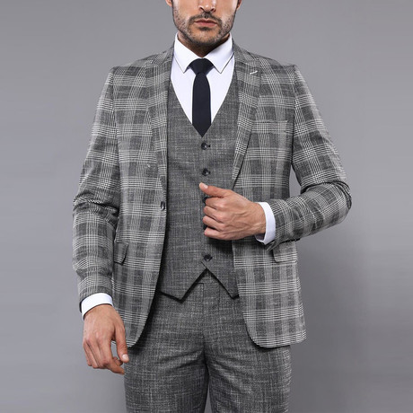 Jaron 3-Piece Slim Fit Suit // Gray (Euro: 44)