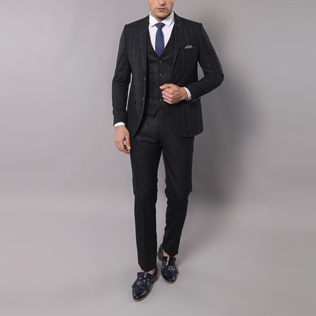 Peter 3-Piece Slim-Fit Suit // Black (Euro: 54)