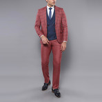 Teagan 3-Piece Slim Fit Suit // Burgundy (Euro: 44)