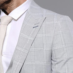 Kieran Slimfit Checked 3-Piece Vested Suit // Gray (Euro: 42)