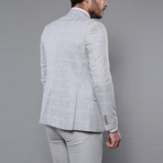 Kieran Slimfit Checked 3-Piece Vested Suit // Gray (Euro: 54)