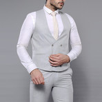 Kieran Slimfit Checked 3-Piece Vested Suit // Gray (Euro: 54)
