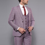 Yael 3-Piece Slim-Fit Suit // Burgundy (Euro: 54)