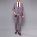 Yael 3-Piece Slim-Fit Suit // Burgundy (Euro: 56)