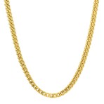 Solid 14K Yellow Gold Square Franco Chain Necklace // 3.2mm
