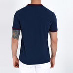 Accent Collar Polo // Navy + Burgundy (S)