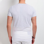 Colored Pocket T-Shirt // Gray + White (S)