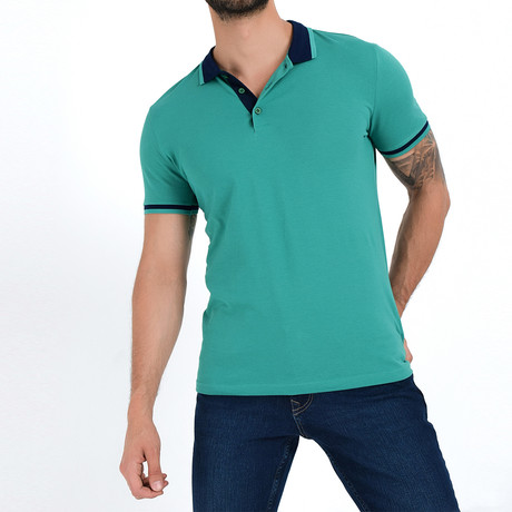 Accent Collar Polo // Teal + Black (S)