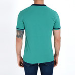 Accent Collar Polo // Teal + Black (L)