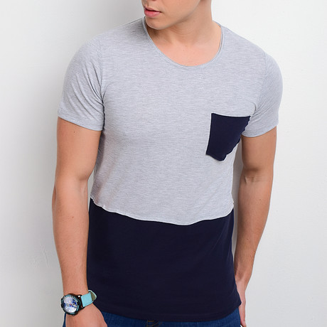 Colored Pocket T-Shirt // Gray + Black (S)