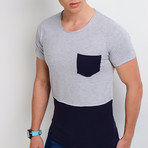 Colored Pocket T-Shirt // Gray + Black (S)