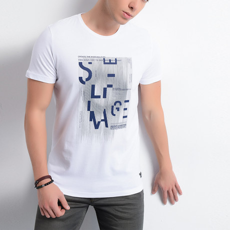 Pixelated Letters T-Shirt // White (S)