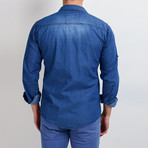 Denim Button Down Shirt // Royal Blue (M)