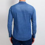 Denim Quarter-Button Shirt // Blue (M)