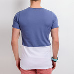 Colored Pocket T-Shirt // Blue + Gray (M)