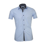 Amedeo Exclusive // Solid Short Sleeve Button Down Shirt // Light Blue (S)