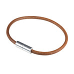 Leather Bracelet // Natural Light Brown (L)