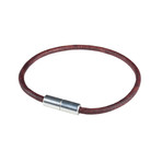 Leather Bracelet // Natural Red Brown (XL)