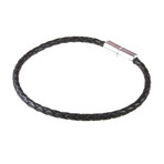 Braided Leather Bracelet // Black (S)
