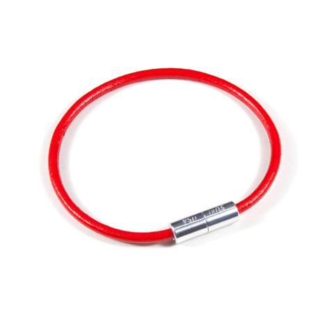 Leather Bracelet // Red (XS)