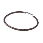 Braided Leather Bracelet // Dark Brown (M)