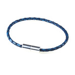 Braided Leather Bracelet // Natural Blue (M)