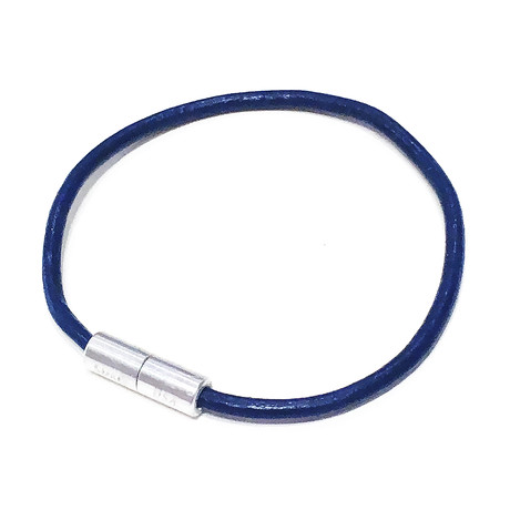 Leather Bracelet // Navy Blue (XS)