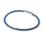 Braided Leather Bracelet // Natural Blue (M)