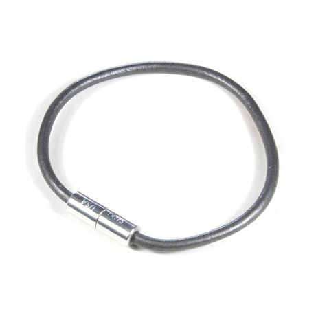Leather Bracelet // Metallic Gunmetal (XS)